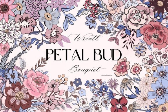 Download Petal Bud Wreath Bouquet Template Tag - Premium Bundle