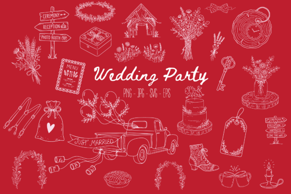 Download Rustic Country Wedding Doodle Clipart - Premium Resources
