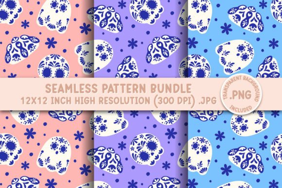 Download Dia De Muertos Talavera Seamless Pattern - Premium Resources