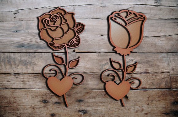 Download 2 Layer Love Rose 3D SVG Cut Design - Love Collection
