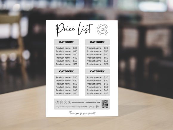 Download Editable Canva Price List Sign Template - Premium Resources