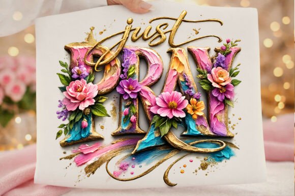 Download Just Pray Floral Typography Inspirationa - Premium Resources